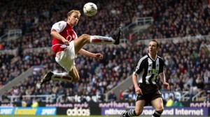The Flying Dutchman in action for Arsenal